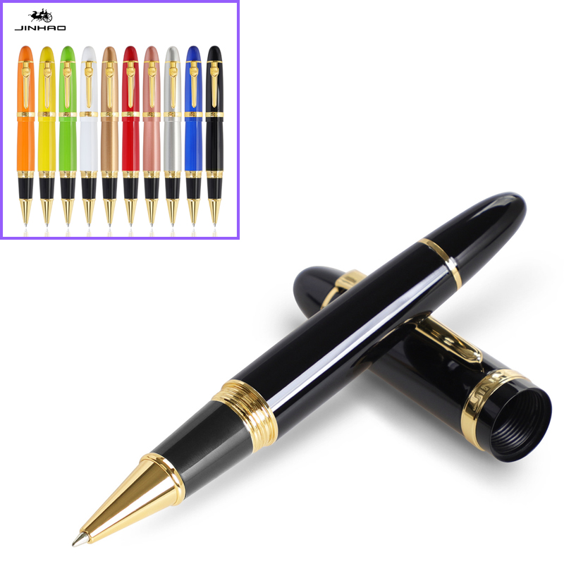 Jinhao 159 고급스러운 큰 크기 금속 여러 가지 빛깔의 롤러 볼 펜 실버 & 황금 클립 잉크 펜 비즈니스 쓰기 선물 펜